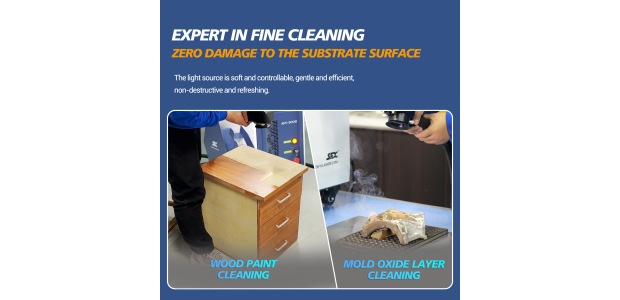 Efficient Wood Surface Cleaning with SFX APC-300 Laser Cleaner 300W Air-cooled Pulse Laser Cleaning Machine